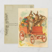 Vintage paasbunny Briefkaart (Voorkant / Achterkant)