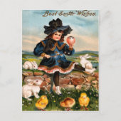 Vintage paasbunny Briefkaart (Voorkant)