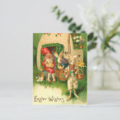 Vintage paasbunny Briefkaart (Staand voorkant)
