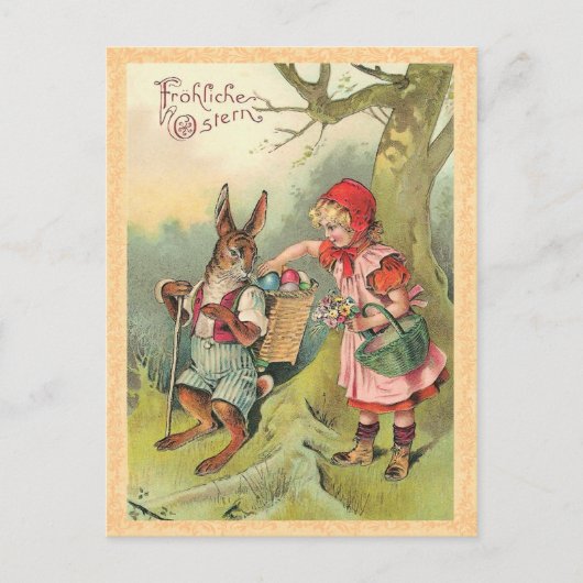 Vintage paasbunny Briefkaart (Voorkant)