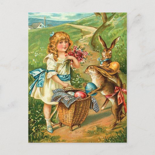 Vintage paasbunny Briefkaart (Voorkant)