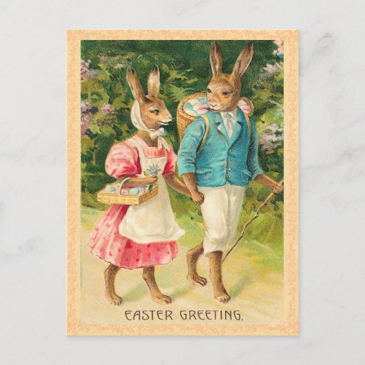 Vintage paasbunny Briefkaart (Voorkant)