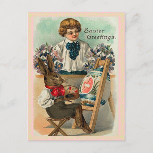 Vintage paasbunny Briefkaart