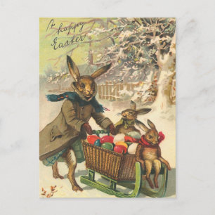Vintage paasbunny Briefkaart