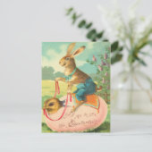 Vintage paasbunny Briefkaart (Staand voorkant)