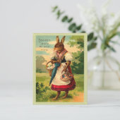 Vintage paasbunny Briefkaart (Staand voorkant)