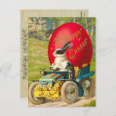 Vintage paasbunny Briefkaart (Voorkant / Achterkant)