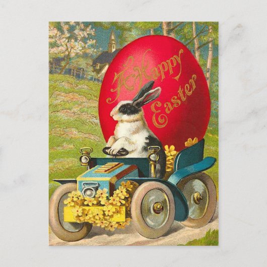 Vintage paasbunny Briefkaart (Voorkant)