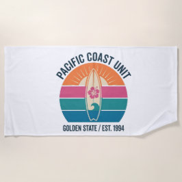 Vintage Pacific Coast Surf Beach Towel Strandlaken