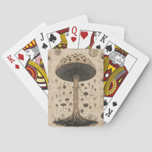 Vintage Paddenstoel Botanische Grafiek (10) Pokerkaarten