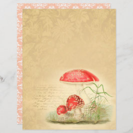 Vintage Paddenstoelen Scrapbook Papier - Marple Ha