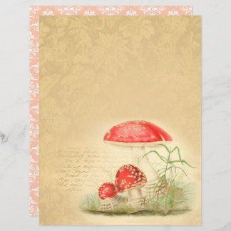 Vintage Paddenstoelen Scrapbook Papier - Marple Ha