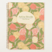 Vintage Painterly Roses Personalized Planner (Voorkant)