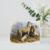 Vintage painting of five cute dogs briefkaart (Staand voorkant)
