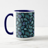 Vintage Paisley Blue Turquoise floral Mug (Gauche)