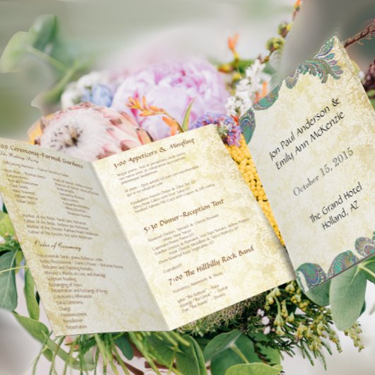 Vintage Paisley Peacock Colours Programme de maria