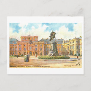Vintage paleis en monument, Mannheim, Duitsland Briefkaart