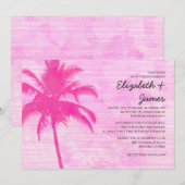 Vintage Palm Trees Plage Mariage Invitations (Devant / Derrière)