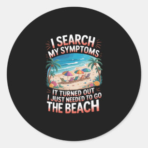 Vintage Palmbomen Retro Oceaan Moet Naar Strand Ronde Sticker