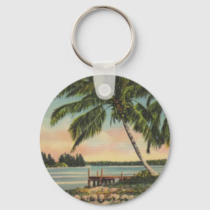 Vintage Palmboom Retro Sleutelhanger
