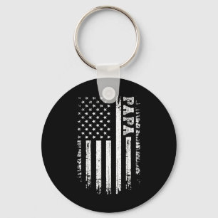 Vintage Papa Amerikaanse Vlag 4 juli Usa Retro Sleutelhanger
