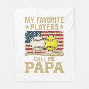 Vintage Papa Honkbal Softbal Spelers Shirt Ontwerp Fleece Deken
