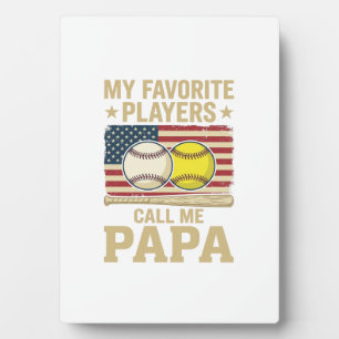 Vintage Papa Honkbal Softbal Spelers Shirt Ontwerp Fotoplaat