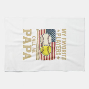 Vintage Papa Honkbal Softbal Spelers Shirt Ontwerp Theedoek