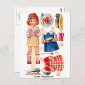 Vintage Paperdoll Miss Muffet briefkaart (Voorkant / Achterkant)