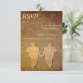 Vintage Papier superposition Gay Mariage RSVP (Debout devant)