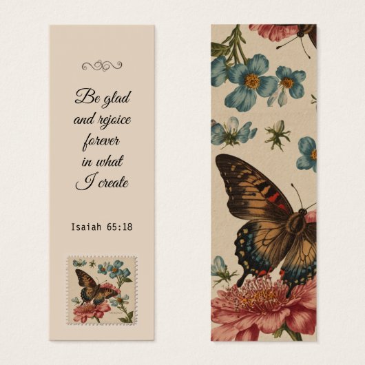 Vintage Papillon Floral Élégant Verse Bible (Devant & derrière)