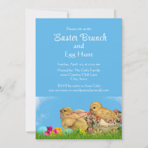 Vintage Pâques Famille Brunch Invitation