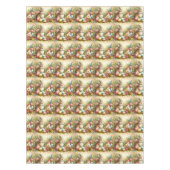 Vintage Pâques Floral / Lapin Lapin Nappe (Devant)