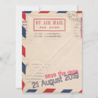 Vintage Par Air Mail Flat Enregistrer La Carte Dat
