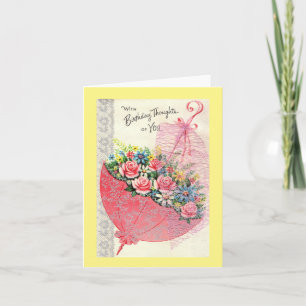 Vintage Parasol Birthday Kaart