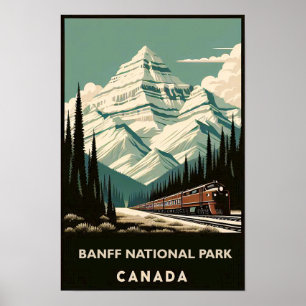 Vintage Parc national Banff Canada Affiche tourist