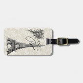 Vintage Parijs bagagelabel Eiffeltoren (Voorkant horizontaal)