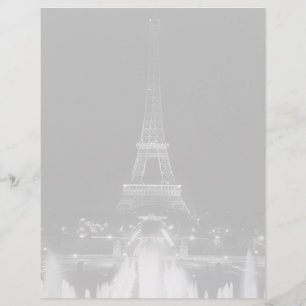 Vintage Parijs Fontains Tower Eiffel nacht