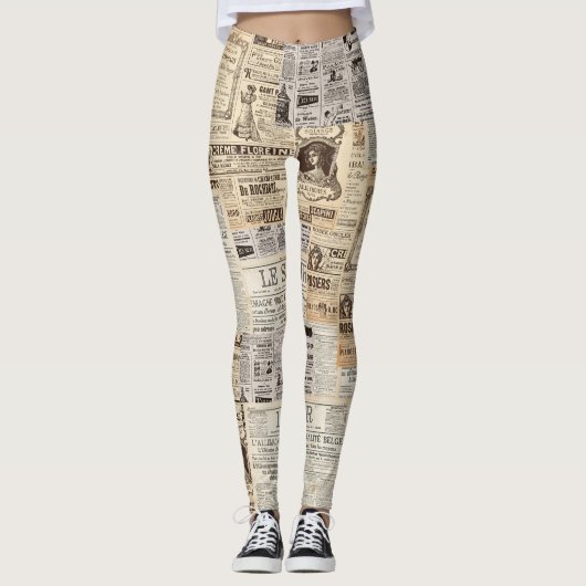 Vintage Parijs Leggings (Voorkant)