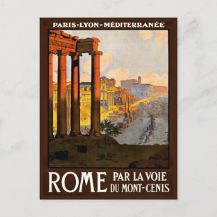 Vintage Parijs Lyone Rome Middellandse Zee Briefkaart