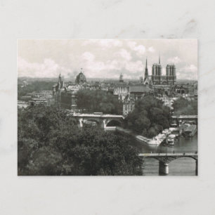 Vintage Parijs, Seine en Ile de Notre Dame Briefkaart