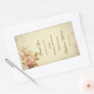 Vintage Parijse poststempels Chic Rozen Rechthoekige Sticker