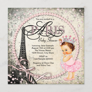 Vintage Paris Baby Borrel Kaart