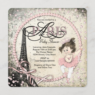 Vintage Paris Baby Borrel Kaart