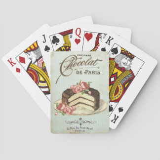 Vintage Paris Chocolate Cake Pokerkaarten