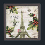Vintage Paris Christmas Tour Eiffel boîte avec cou<br><div class="desc">Vintage Paris Christmas Tour Eiffel boîte avec couvercle</div>