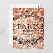 Vintage Paris Damask Briefkaart (Voorkant / Achterkant)