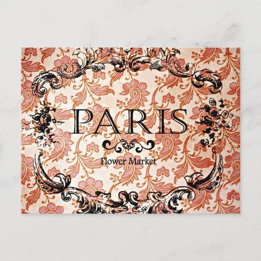 Vintage Paris Damask Briefkaart (Voorkant)