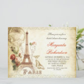 vintage PARIS invitation à la douche nuptiale shab (Debout devant)