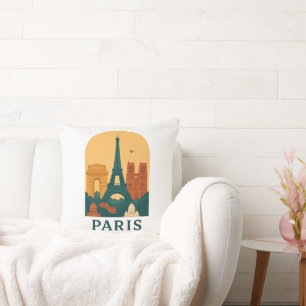 Vintage Paris Kussen – Notre Dame Kathedraal